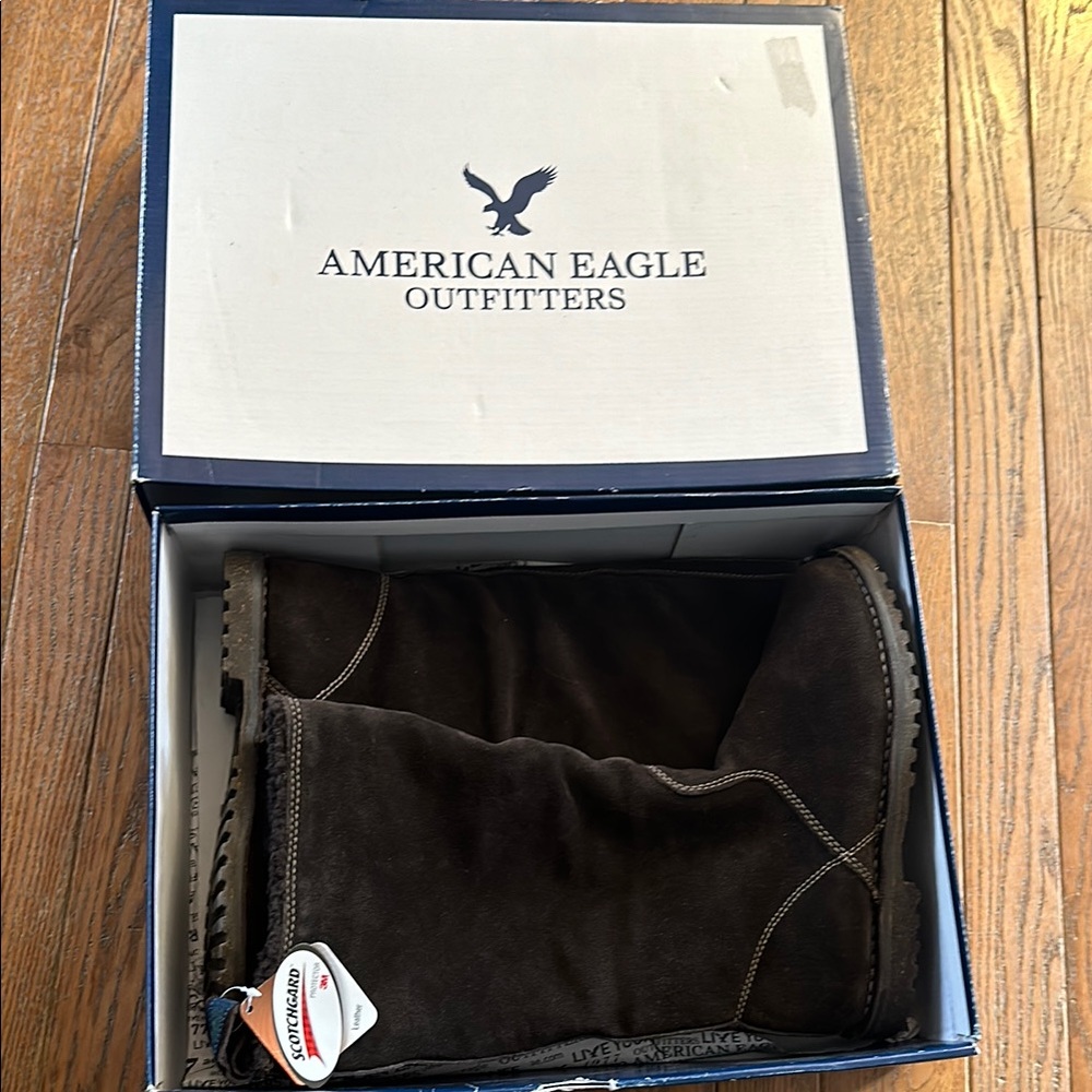 American Eagle Outfitters dark brown Winter Rain Boots - Picture 6 of 6